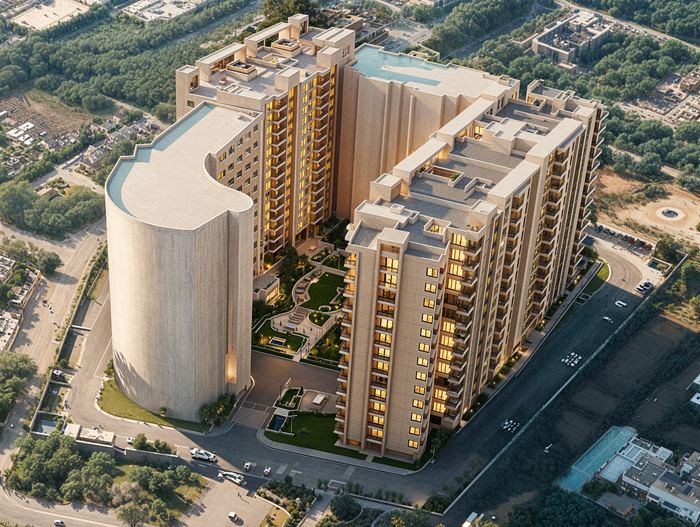 Sanskar City towers and rooftop pools