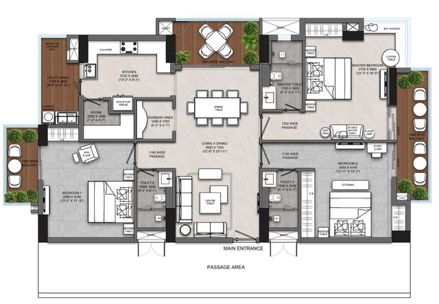 Alternate unit floor plan